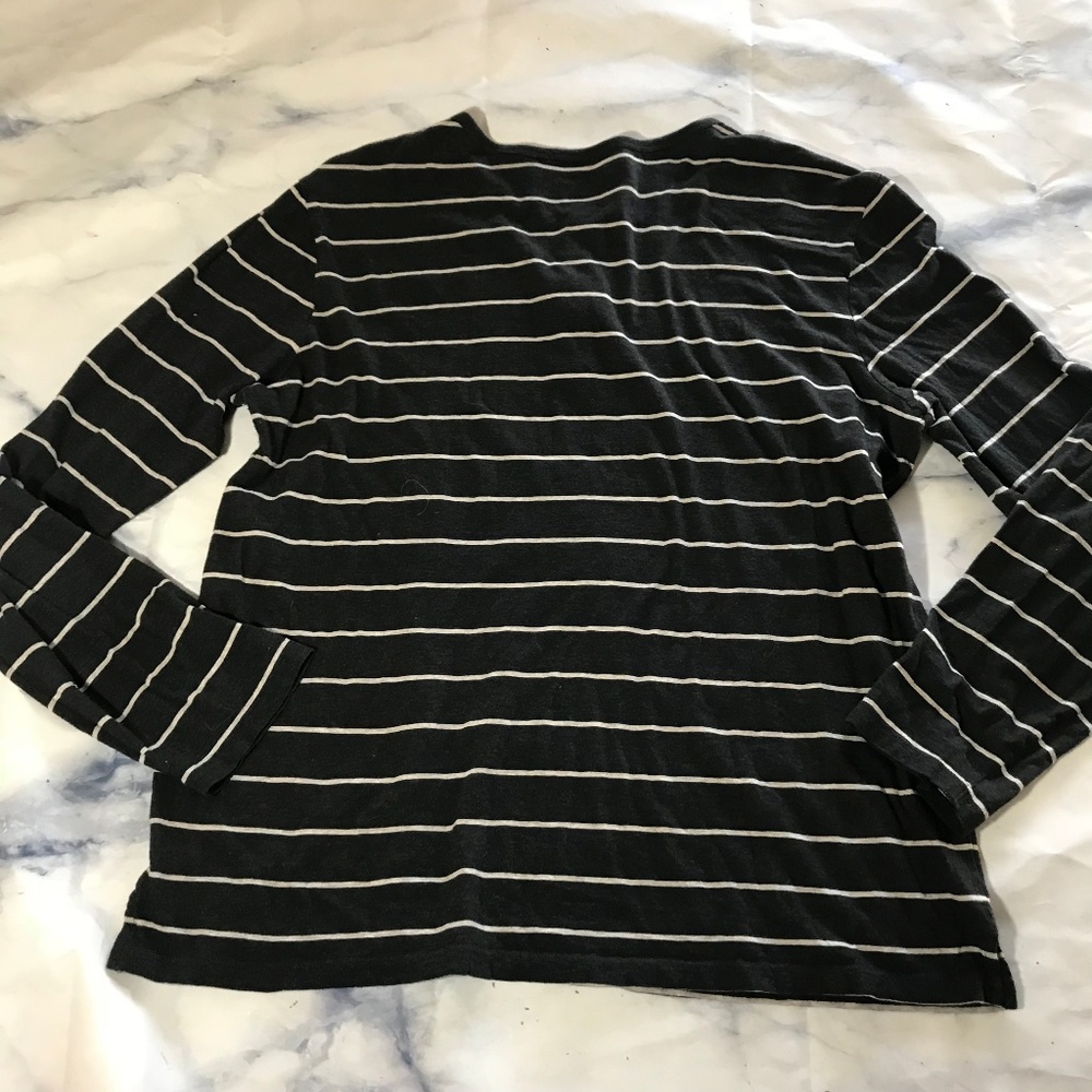 Vince Black & White Striped Long Sleeve Top - Picture 5 of 5